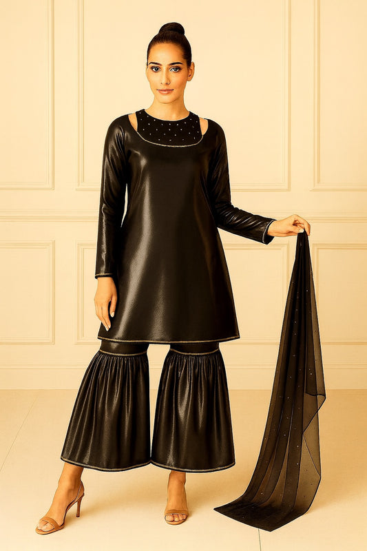 3 Piece Silk | GG Liquid Black