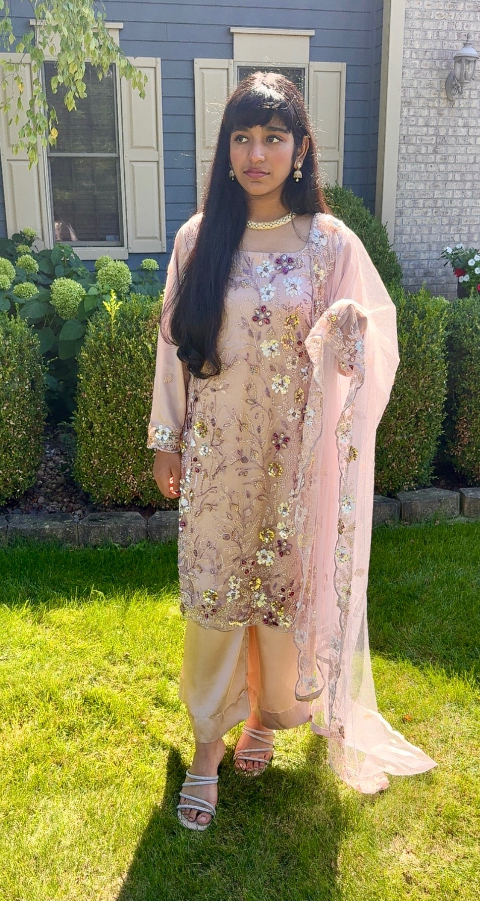 3 Piece Net Silk | LM Dubai Blush