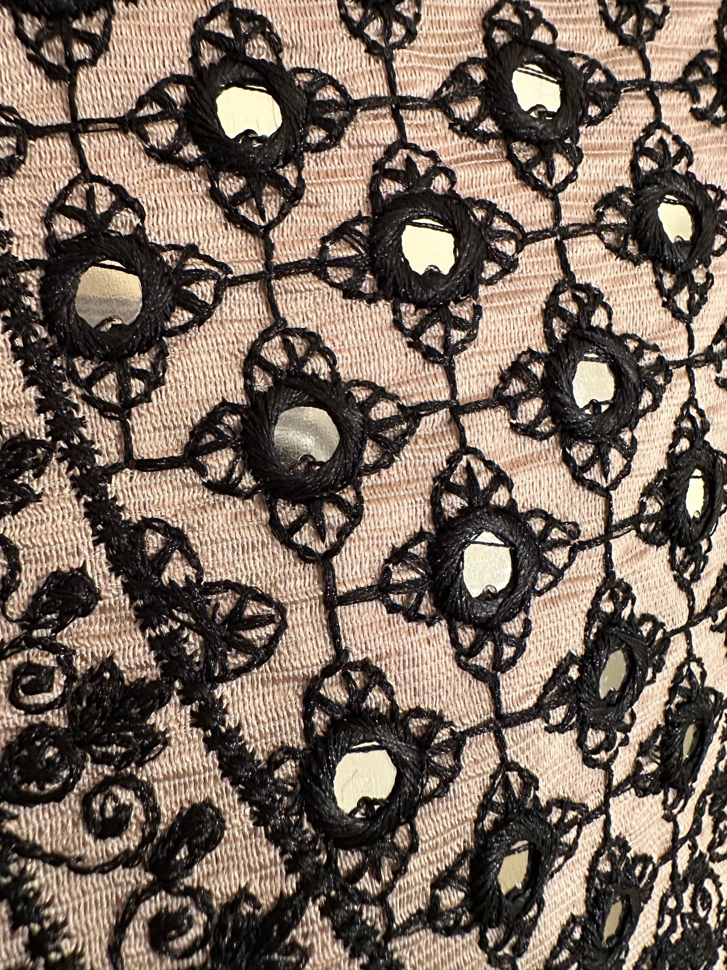 Three Piece Suit, Embroidered With Glass Like Shimmers,